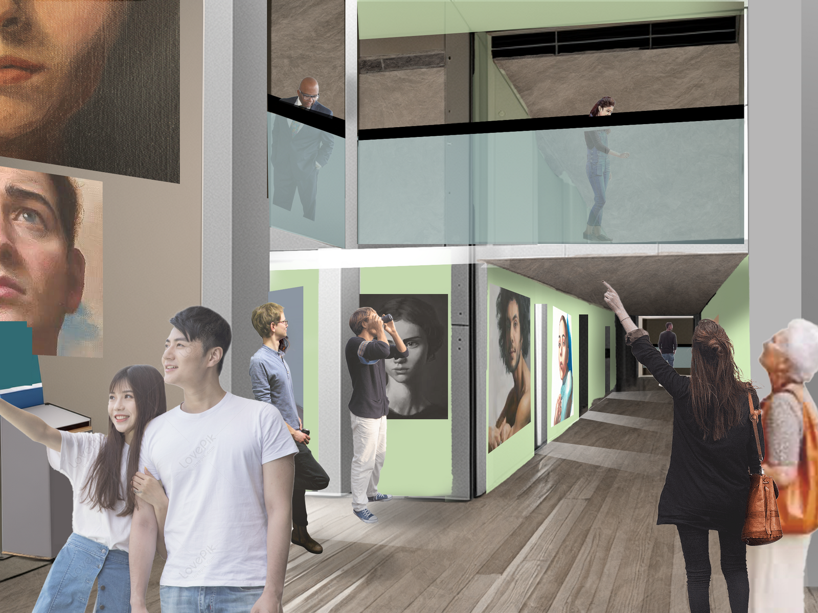 Gallery corridor render